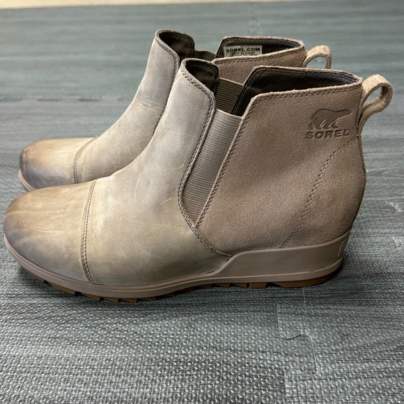 SOREL Evie Pull-on Wedge Bootie, Waterproof Suede Leather - Women’s Size 10.5 - Picture 3 of 12